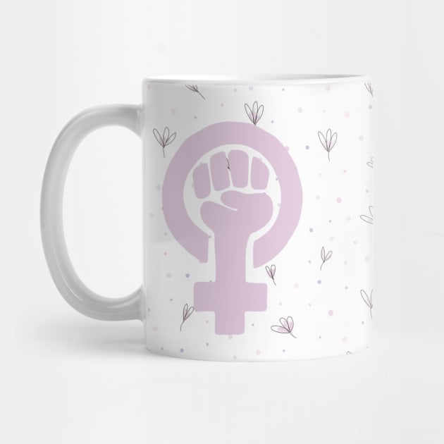 Pretty Pink Feminist Symbol by Slightly Unhinged